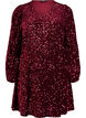 Kort A-linje paljettkjole, R&oslash;d, Packshot image number 0