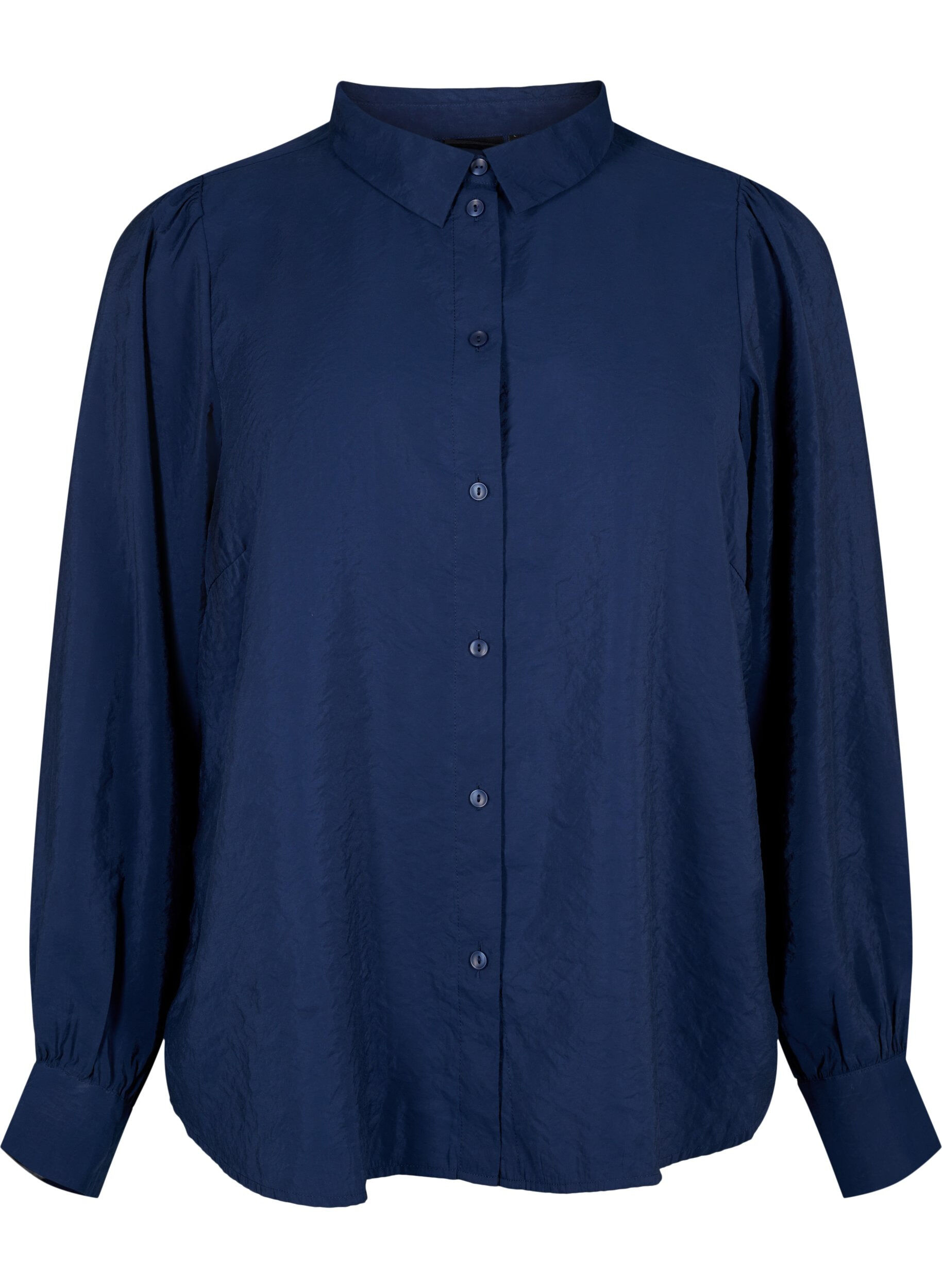 Zizzi Langermet skjorte i Tencel &trade; Modal, Navy Blazer, Packshot image number 0