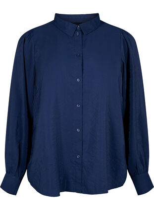 Langermet skjorte i Tencel ™ Modal, Navy Blazer, Packshot image number 0