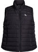 Sporty polstret vest med glidelås og lommer, Svart, Packshot image number 0