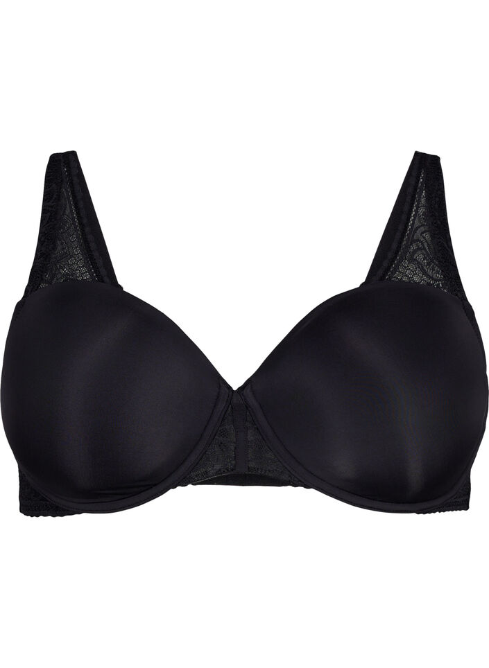Formstøpt bh med blonder, Black, Packshot image number 0