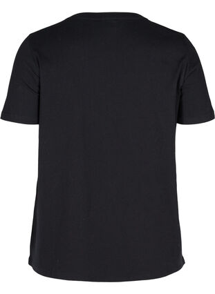 T-skjorte i økologisk bomull med strass, Black , Packshot image number 1