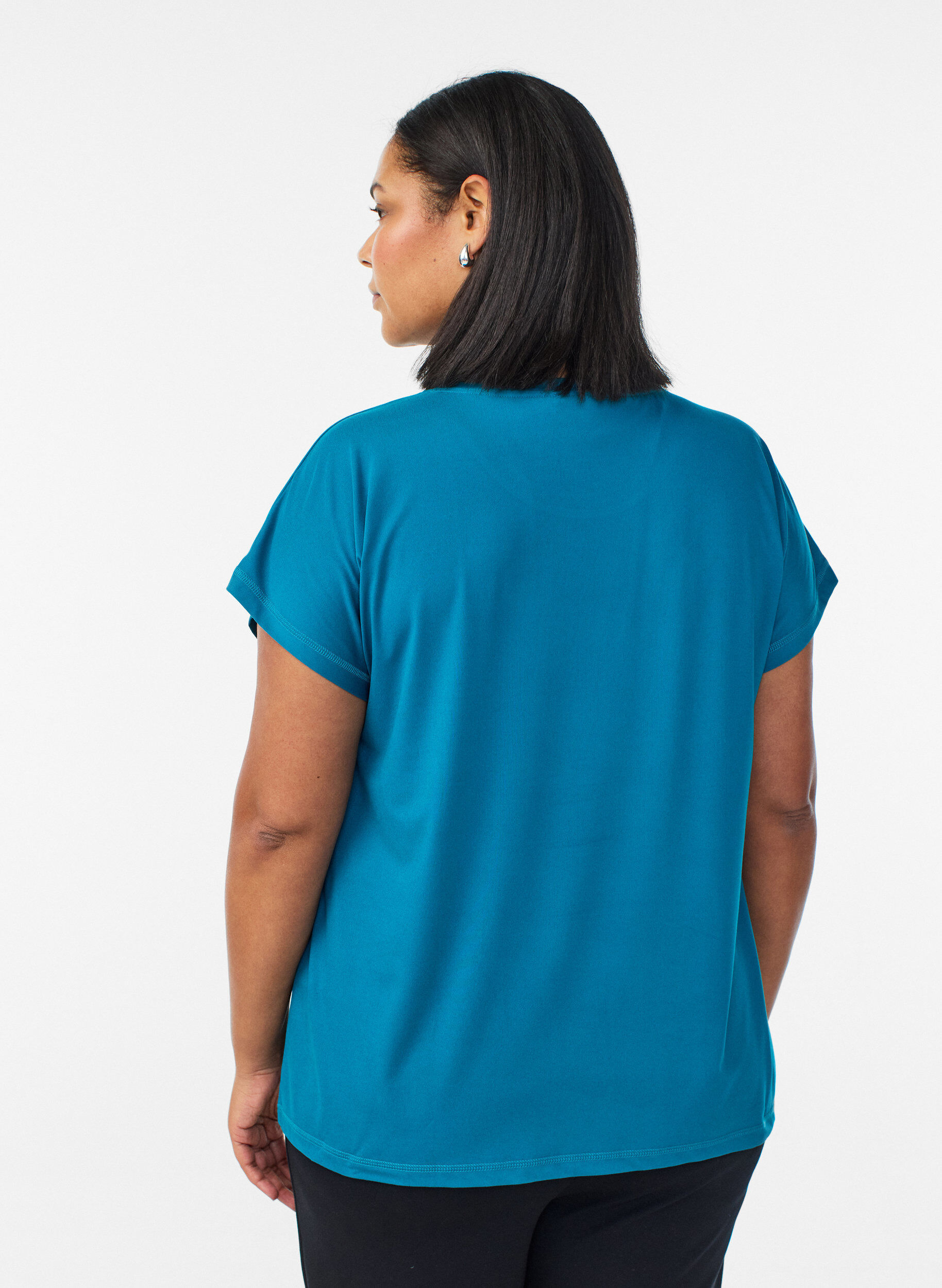 Zizzi Ensfarget trenings-T-skjorte, Gr&oslash;nn, Model image number 2