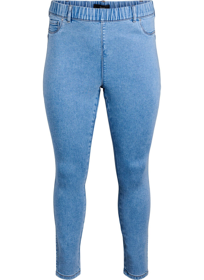 Jeggings med h&oslash;y midje, Bl&aring;, Packshot image number 0
