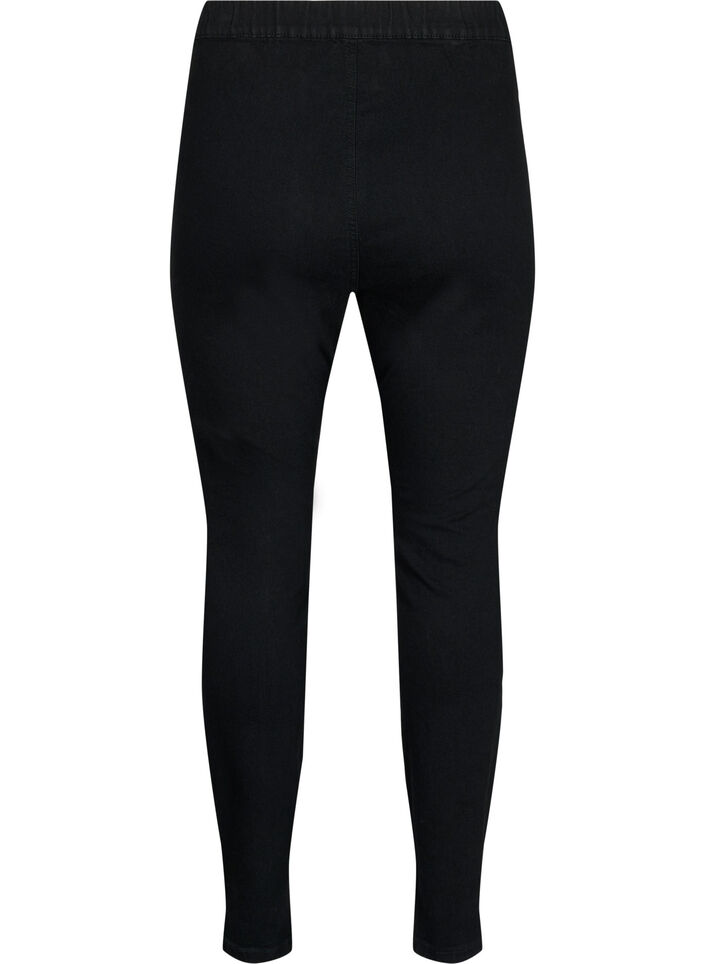 FLASH - Tettsittende jeggings med høyt liv, Black, Packshot image number 1