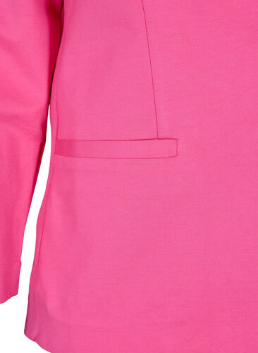 Enkel blazer med knapp og pyntelommer, Shocking Pink, Packshot image number 3