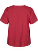 Kortermet bluse i viskose med broderi, Rød, Packshot image number 1