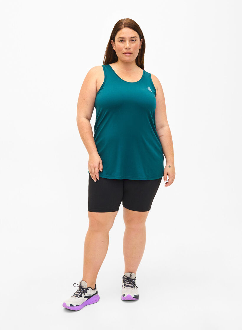 Treningsoverdel med rund hals, Deep Teal, Model image number 2