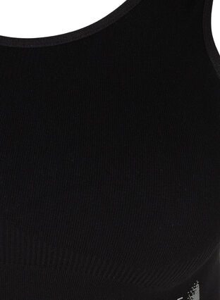 Ensfarget sports-BH med en krysset rygg, Black, Packshot image number 2