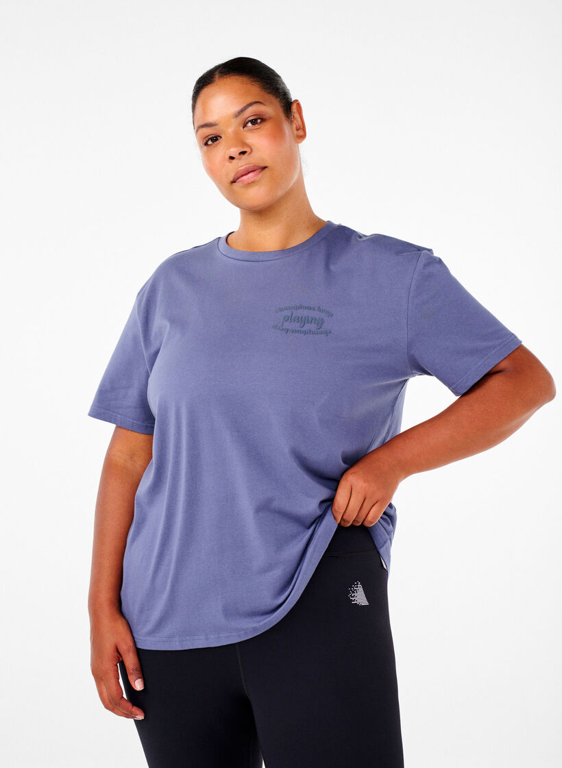 Sporty T-skjorte i &oslash;kologisk bomull, , Model image number 0