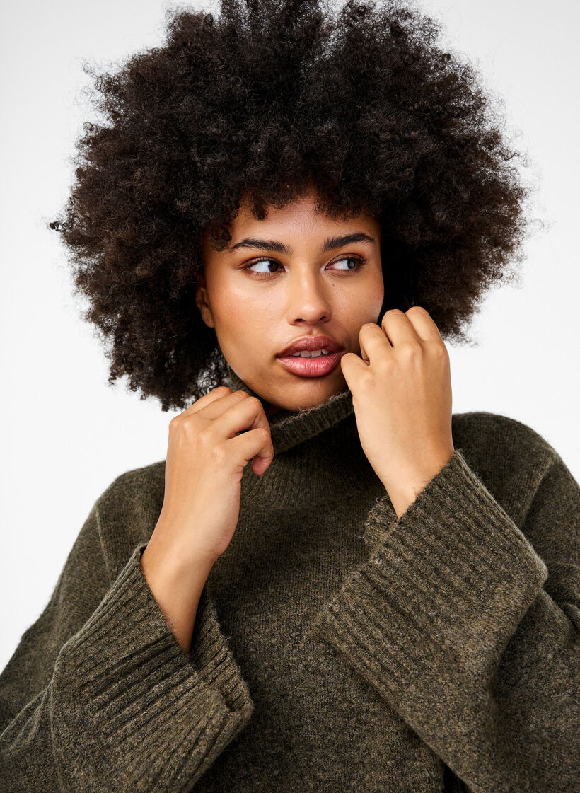 Strikket høyhalset bluse, Sea Turtle Mel., Model image number 2