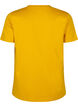 Basic T-skjorte i bomull med rund hals, Gul, Packshot image number 1
