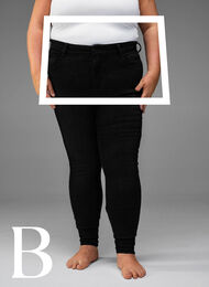 Supersmale jeans med høy midje, Black, Model