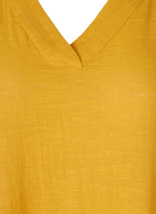 Kortermet tunika i bomull, Golden Yellow, Packshot image number 2
