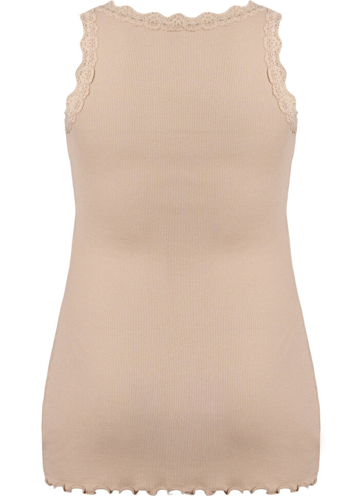 Topp med blondekant, Beige, Packshot image number 1