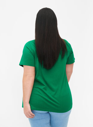 T-skjorte i bomull med trykk og V-hals, Jolly Green ORI, Model image number 1