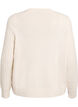 Flettestrikket cardigan med gullfargede knapper, Vanilje, Packshot image number 1