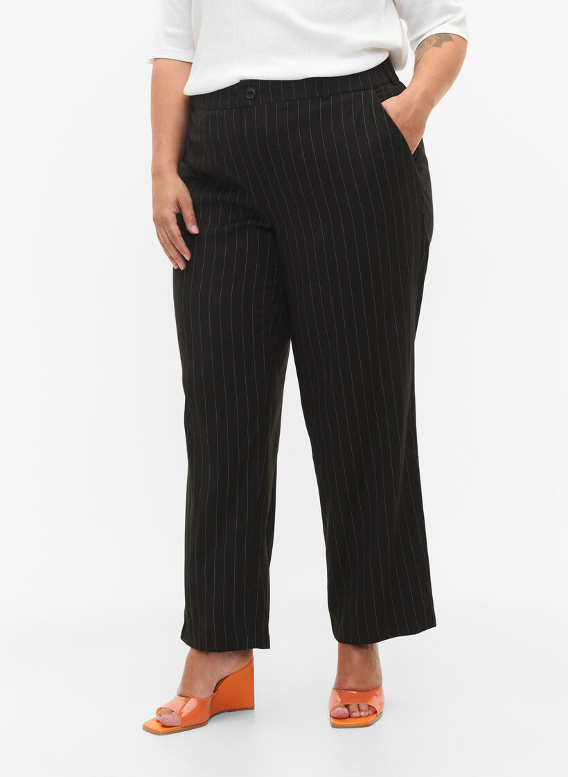 Bukser med pinstriper, Black W. Pinstripe, Model image number 2