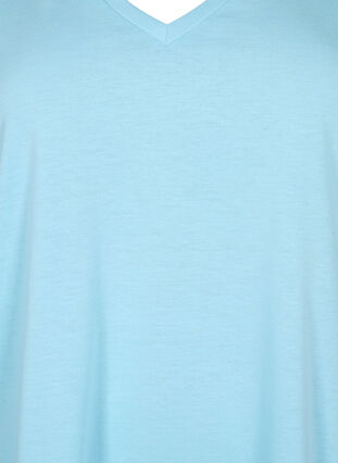 Kortermet T-skjorte med V-hals, Sky Blue, Packshot image number 2