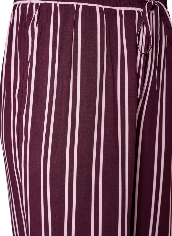 Loose fit nattbukser med striper, M&oslash;rk Bordeaux, Packshot image number 2