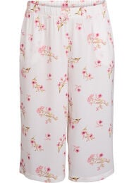 Culottebukser med m&oslash;nster, Hvit