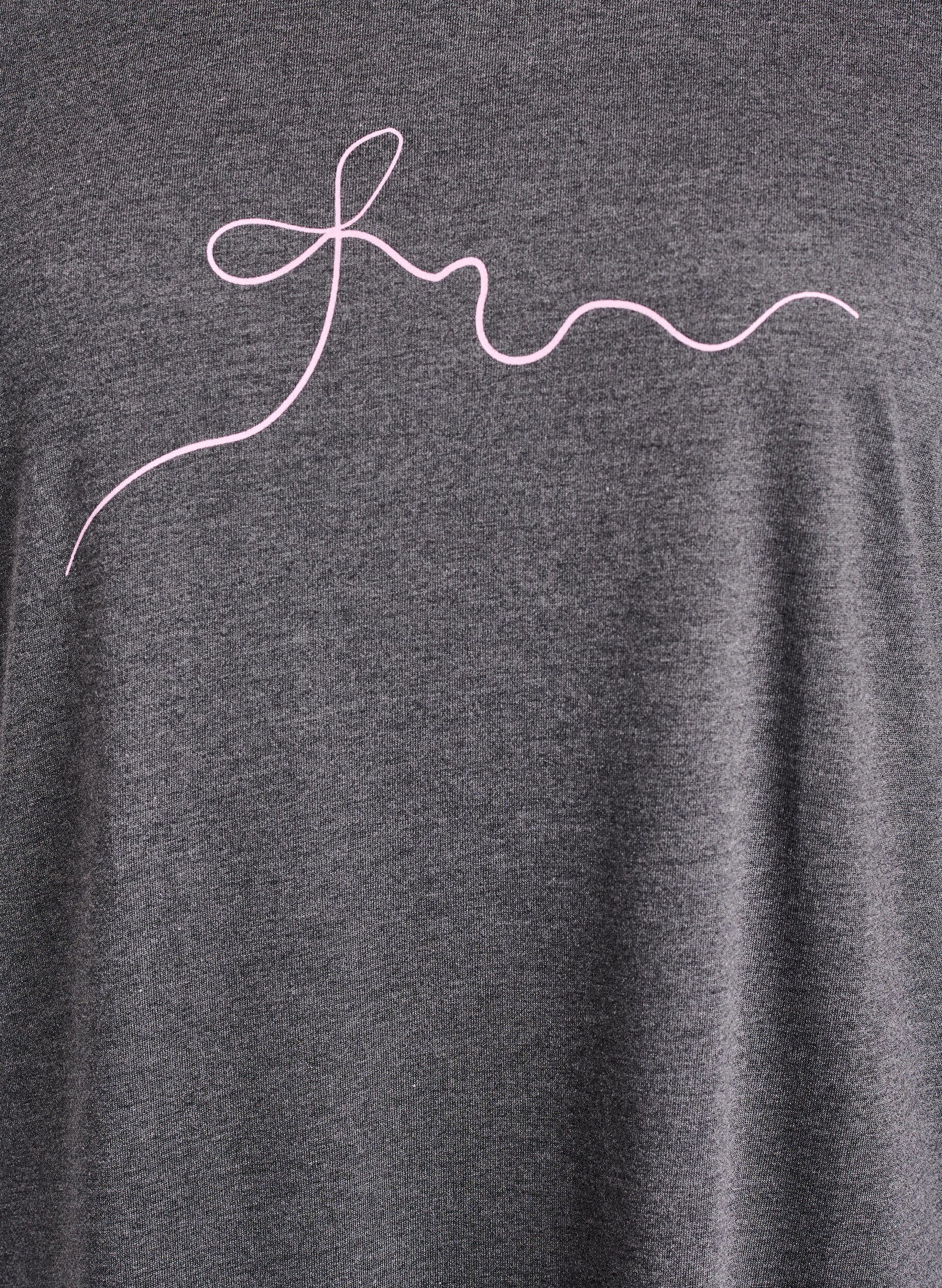 Zizzi Nattkjole med korte ermer og tekstprint, Svart, Packshot image number 2