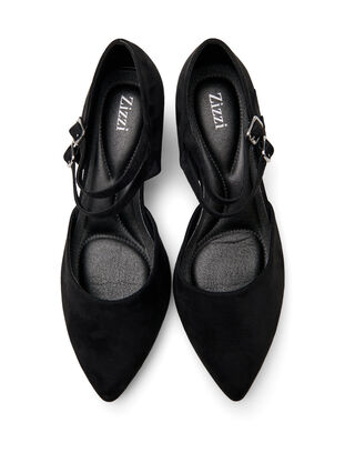 Zizzi Wide fit - Pumps med doble stropper, Black, Packshot image number 2