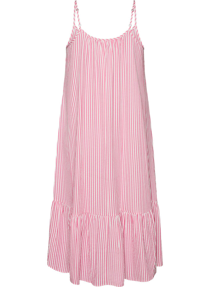 Sommerkjole med striper og A-form, Rosa, Packshot image number 1