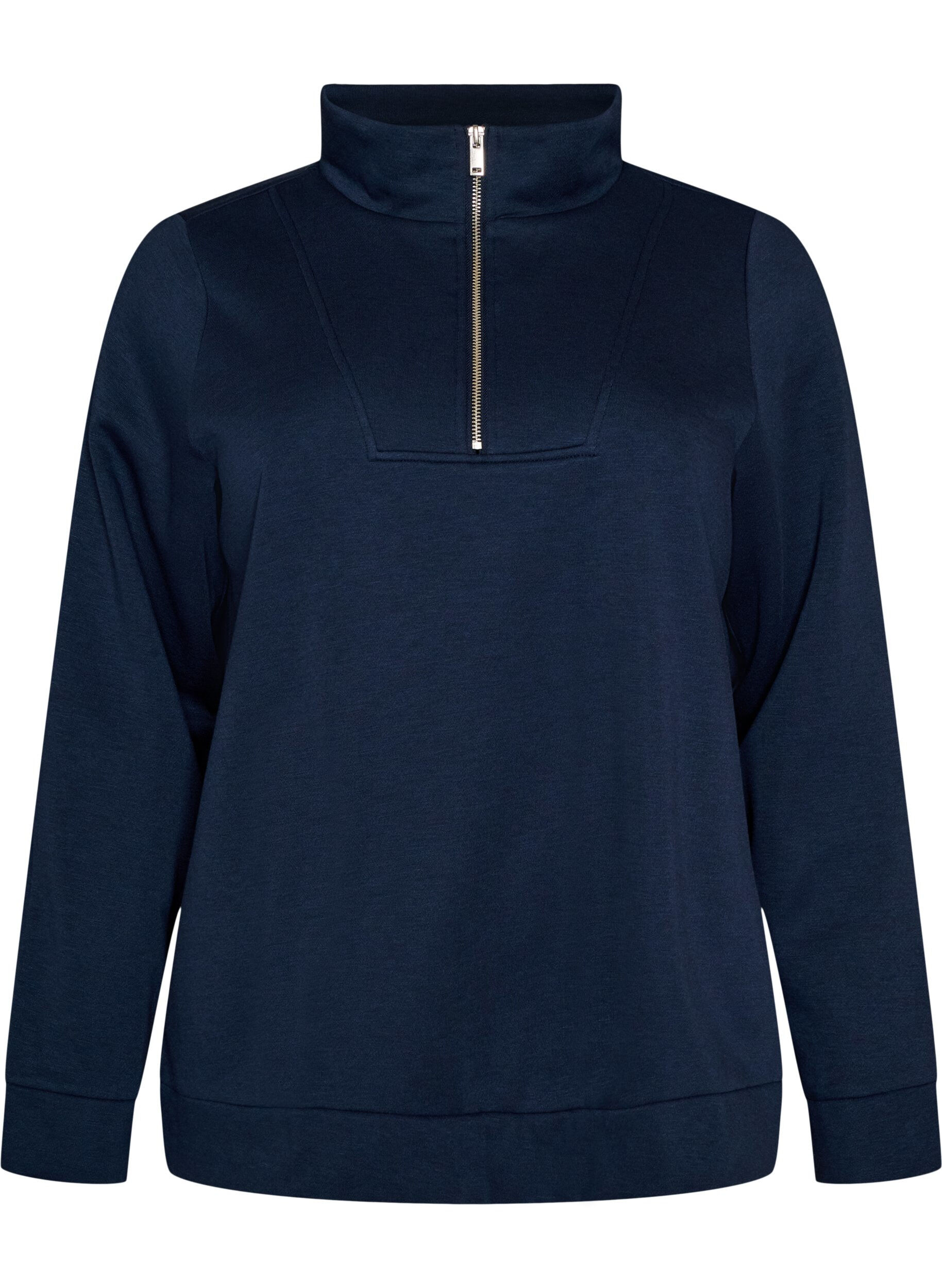 ZizziGenser med h&oslash;y hals og glidel&aring;s, Bl&aring;, Packshot image number 0