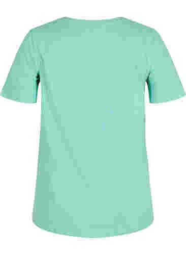 Basis T-skjorte med V-hals, Dusty Jade Green, Packshot image number 1