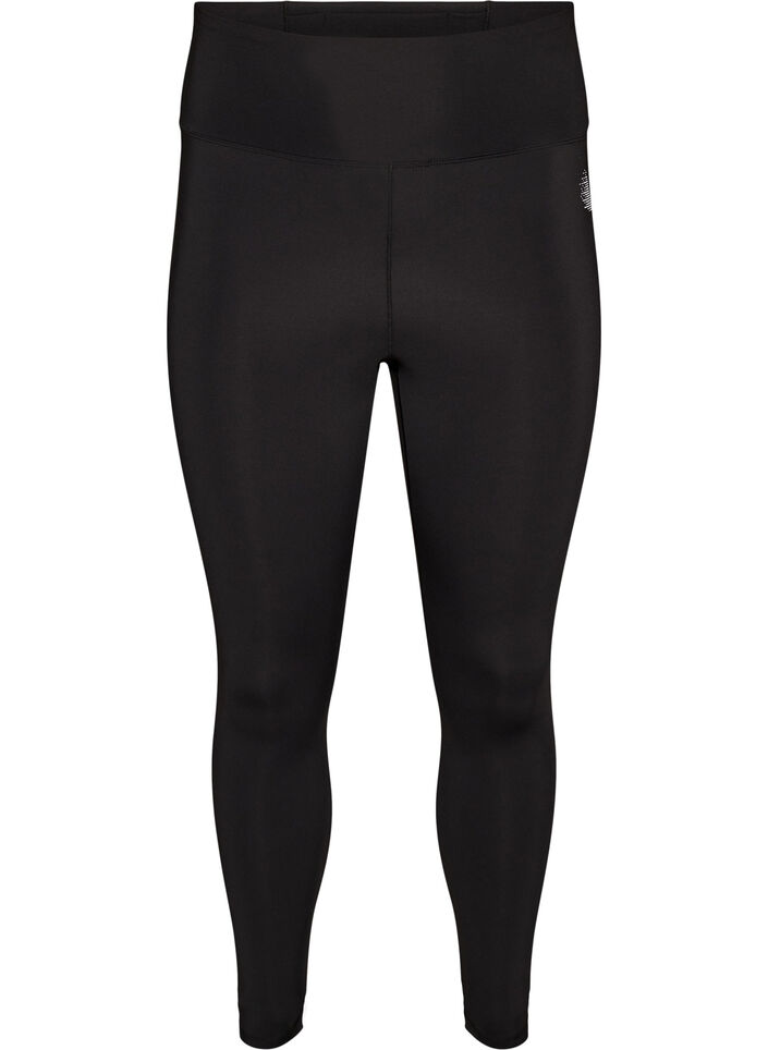 Treningstights med h&oslash;y midje og lomme i linningen, Svart, Packshot image number 0