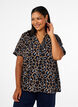 Kortermet bluse med V-hals, Brun, Model image number 0