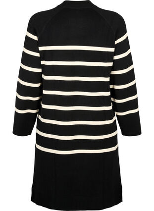 Stripete strikket kjole med turtleneck, Black Comb, Packshot image number 1