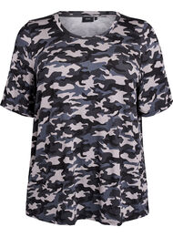 T-skjorte med TENCEL&trade; Lyocell og striper, Gr&aring;