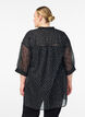 Chiffontunika med fløyelsprikket mønster, Svart, Model image number 2