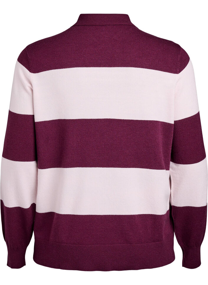 Strikkeplagg med krage, Rød, Packshot image number 1