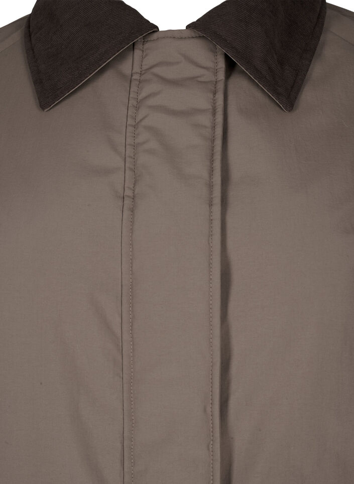 Overgangsfrakk med fløyelskrage og lommer, Chocolate Chip, Packshot image number 2