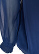 Chiffonbluse med gjennomsiktige ermer, Bl&aring;, Packshot image number 3