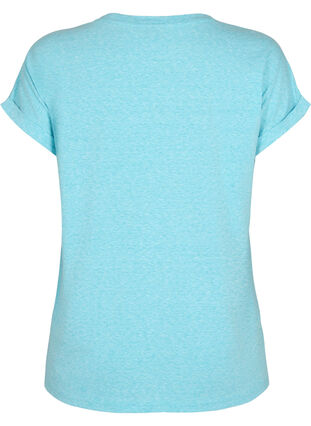 Melert T-skjorte med korte ermer, Blue Atoll Mél, Packshot image number 1