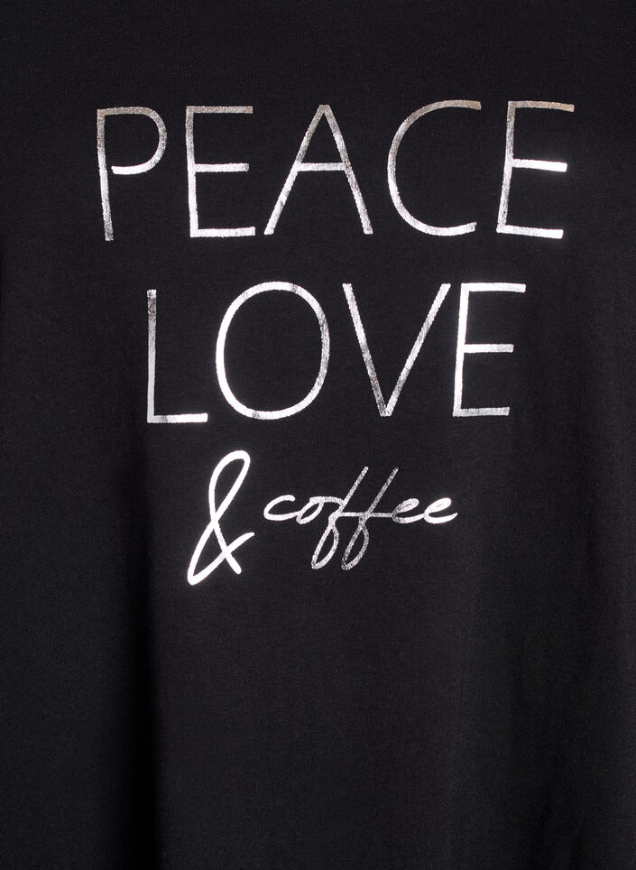 Kortermet nattkjole i økologisk bomull, Svart, Packshot image number 2