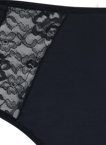 G-streng med blondedetaljer, 3 stk., Black, Packshot image number 2