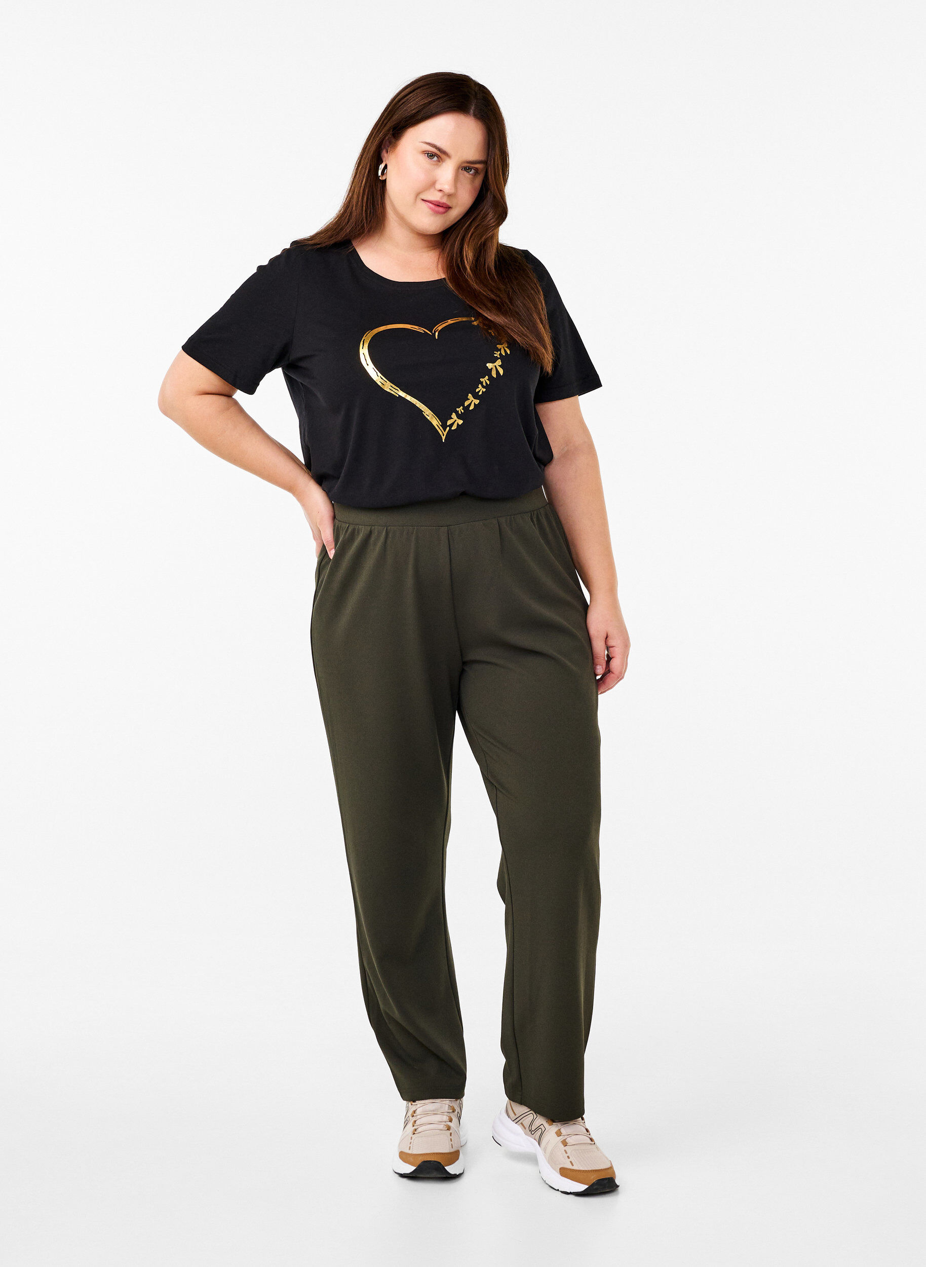 Zizzi FLASH - T-skjorte med motiv, Svart, Model image number 1