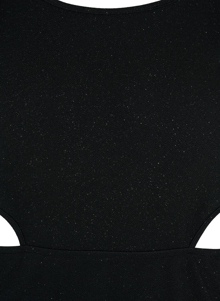 Ermeløs kjole med utskjæring, Black, Packshot image number 2