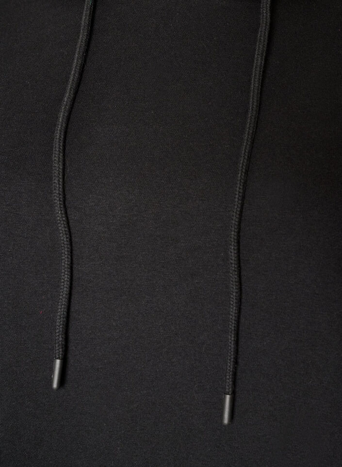 Genserkjole med hette og lommer, Svart, Packshot image number 2