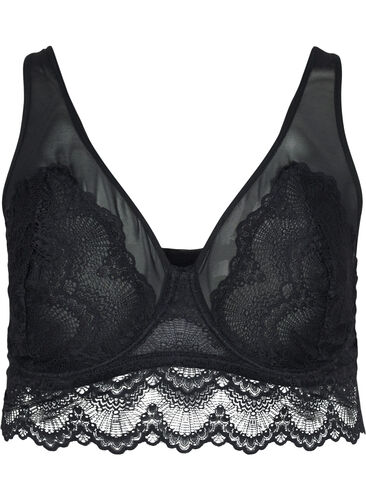 Blonde-BH med bøyle og mesh, Black, Packshot image number 0