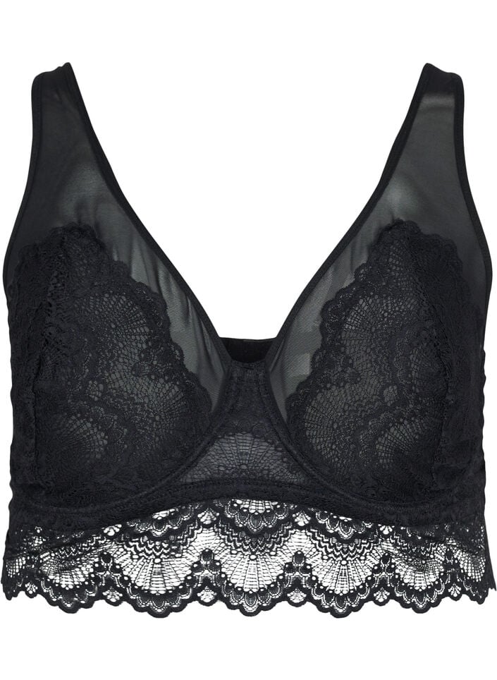 Blonde-BH med bøyle og mesh, Black, Packshot image number 0