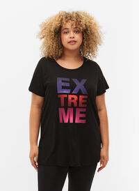 T-skjorte til trening med trykk, Black w. Extreme, Model