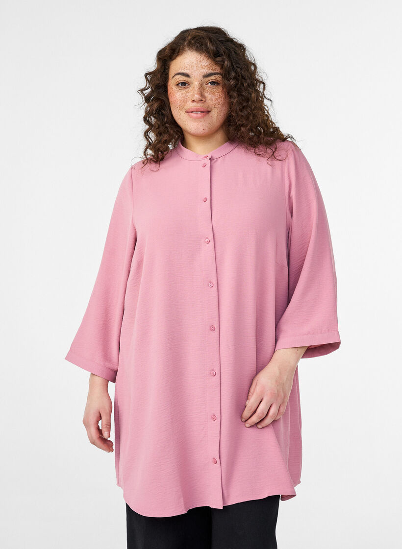 Tunika med 3/4 ermer, Rosa, Model image number 0
