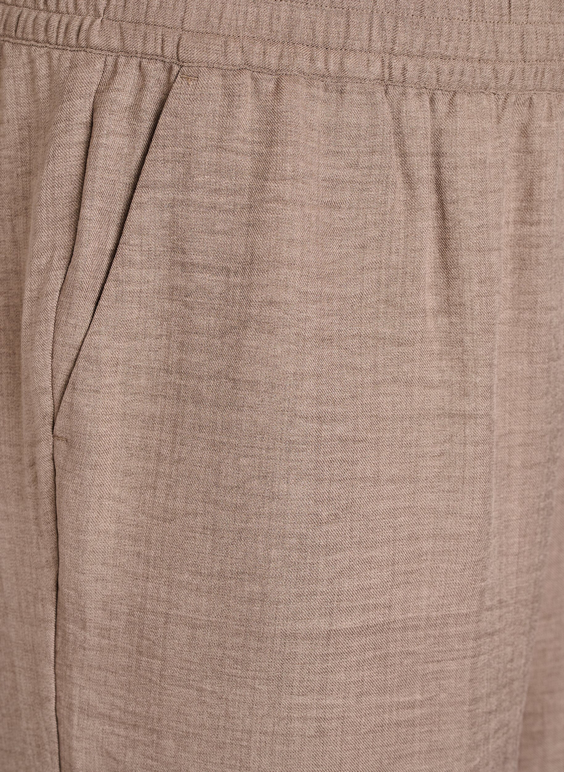 Zizzi Shorts med lommer og h&oslash;y midje, Brun, Packshot image number 2