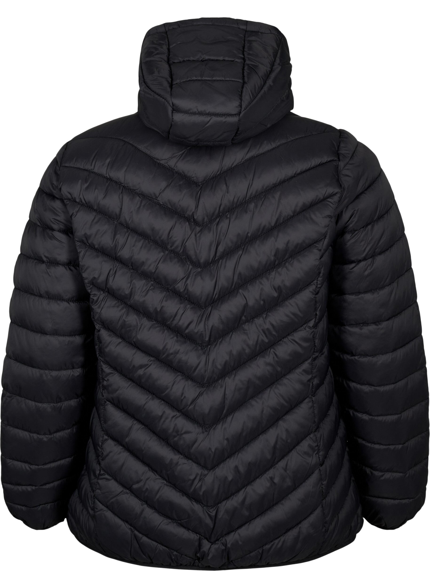 ZizziLettvektsjakke med hette, Svart, Packshot image number 1